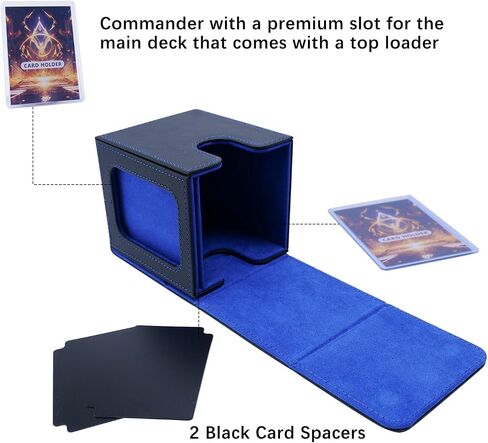 MTG Deck Box for Commander Display Card Deck Box Fits 100+ Double Sleeved Cards Magic Commander TCG Card Storage Box with 2 Dividers and 1 Toploader Fit for TCG Magic Cards in Saudi Arabia