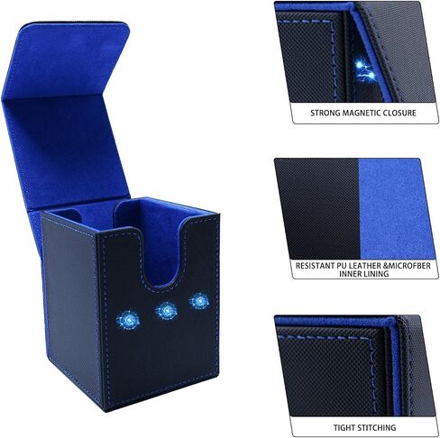 MTG Deck Box for Commander Display Card Deck Box Fits 100+ Double Sleeved Cards Magic Commander TCG Card Storage Box with 2 Dividers and 1 Toploader Fit for TCG Magic Cards in Saudi Arabia