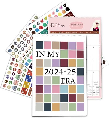 Aesthetic Monthly Wall Calendar 2024-2025 - Runs from July 2024 Until June 2025 – 8.5"x11" Vertical, Small Wall Hanging Calendar Planner for Office or Home Easy Organizing in Saudi Arabia