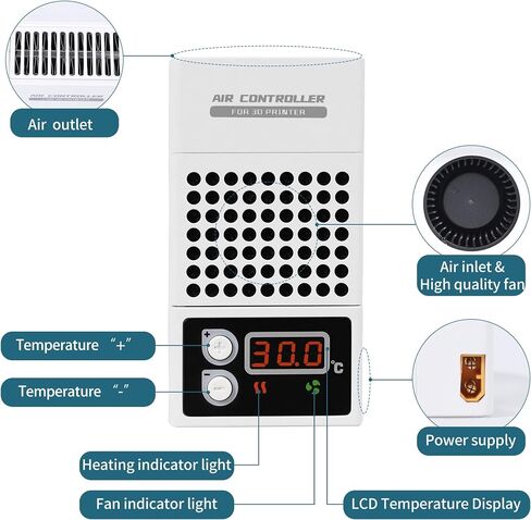Mini Heater for 3D Resin Printer, AUERVO Lightweight 3D Printer Thermostat Temperature Controller Heating Cooling Temp Control for LCD DLP 3D Printer in Saudi Arabia