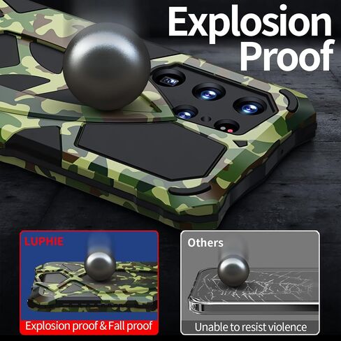 for Samsung Galaxy S24 Ultra case 2024 Metal Hard Armor Phone Case Cover Case para Screw(with Soft Screen Protector) Heavy Duty Rugged Military Grade Black Red in Saudi Arabia