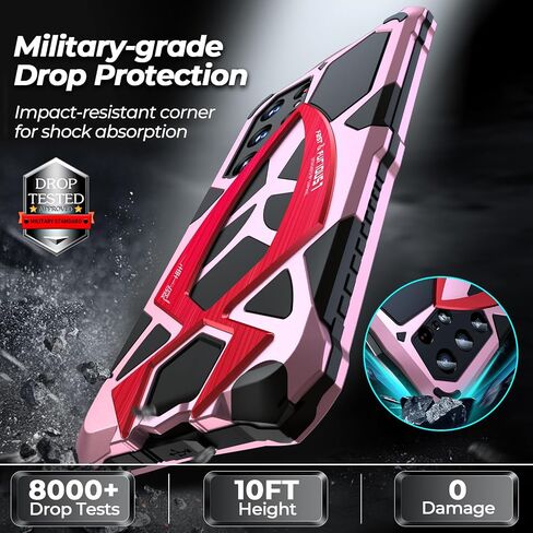 for Samsung Galaxy S24 Ultra case 2024 Metal Hard Armor Phone Case Cover Case para Screw(with Soft Screen Protector) Heavy Duty Rugged Military Grade Black Red in Saudi Arabia