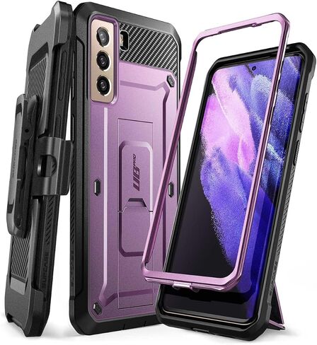 SUPCASE for Samsung Galaxy S21+ Plus Case with Stand (Unicorn Beetle Pro), [Built-in Front Frame & Belt-Clip] [Military-Grade Protection] Full-Body Rugged Phone Case for Galaxy S21+ Plus, Black in Saudi Arabia