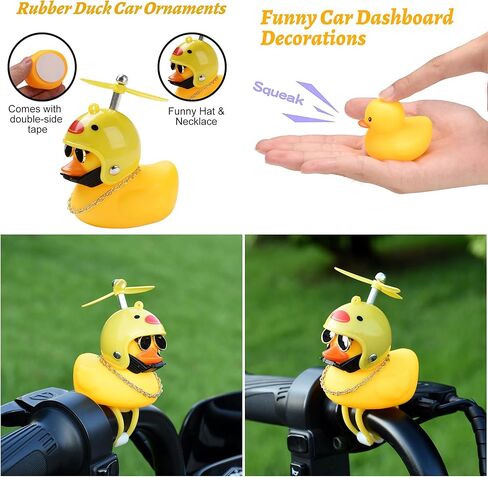 3 Pack Rubber Duck Car Ornaments Yellow Squeak Ducks Car Dashboard Decorations Accessories with Mini Swim Ring Sun Hat Necklace Sunglasses in Saudi Arabia