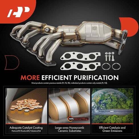 A-Premium Exhaust Manifold Catalytic Converter Kit Direct-Fit Compatible with Lexus IS300 2001-2005 3.0L, GS300 1998-2005 3.0L, SC300 1998-2000 3.0L & Toyota Supra 1998 3.0L, EPA Compliant in Saudi Arabia