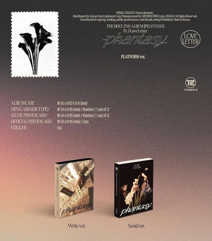 The Boyz Phantasy_Pt.3 Love Letter 2nd Album Contents+Photocard+Sticker+etc+Tracking Sealed TBZ (Stanard Set(Write+Send)) in Saudi Arabia