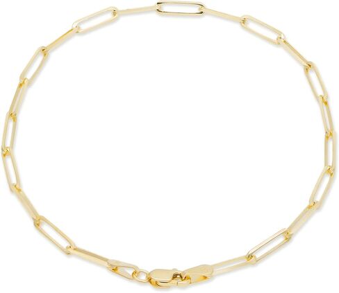 سوار سلسلة من الذهب الكوبي/مشبك الورق/صندوق دائري عيار 14 قيراط للنساء والرجال in Kuwait