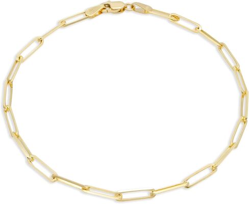 سوار سلسلة من الذهب الكوبي/مشبك الورق/صندوق دائري عيار 14 قيراط للنساء والرجال in Kuwait