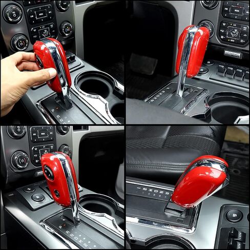 JeCar Auto Gear Shift Knob Cover Trim Sticker for 2009-2014 Ford F150 (Red) in Kuwait