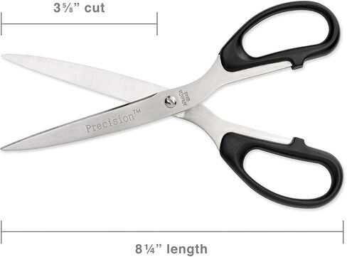 Hygloss-Armada Precision™ Heavy-Gauge Scissors - Comfortable Handles, Stainless Steel Blades, Vinyl Bags for Safe Storage - Crafts, Classroom, Home and Office - 8.25-Inches - Black - 1 Pair in Saudi Arabia