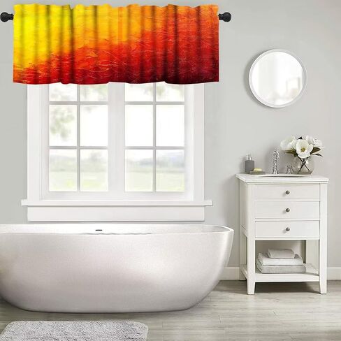 Modern Art Colorful Kitchen Valance Curtain Abstract Background Ink Printing Rod Pocket Valance Window Treatments 1 Panel Short Curtains for Farmhouse Living Room Decor 54 x 18 in in Kuwait