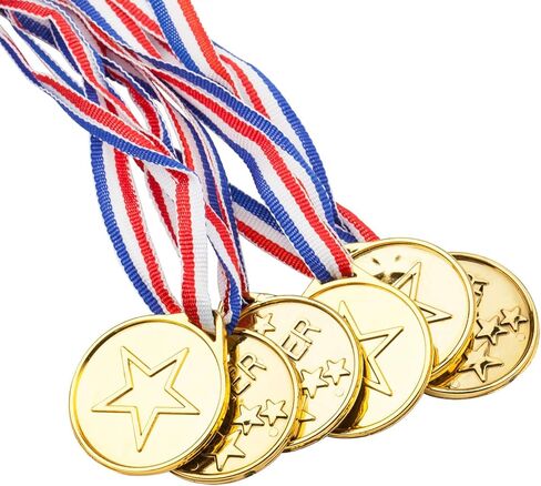 Children's Gold Plastic Winner Medals Kids， Golden Winner Awards Medals，Competition, Talent Show, Spelling Bee, Gymnastic Birthday Party Favors in Saudi Arabia