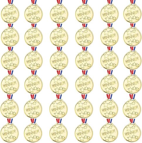 Children's Gold Plastic Winner Medals Kids， Golden Winner Awards Medals，Competition, Talent Show, Spelling Bee, Gymnastic Birthday Party Favors in Saudi Arabia