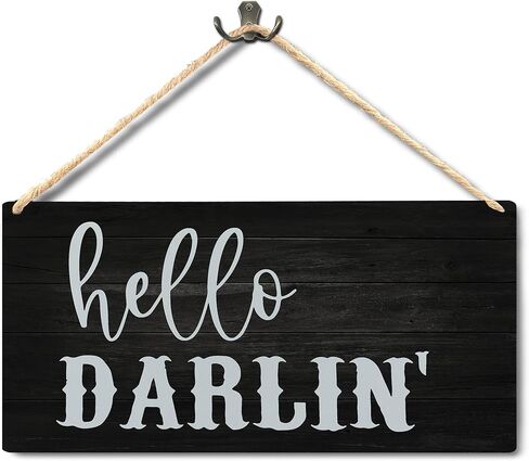 لافتة Hello Darling، لافتة خشبية غربية Hello Darling، لافتة خشبية معلقة غربية Hello Darling (12×6 بوصة) in Saudi Arabia