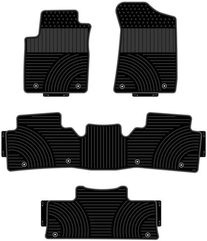 Fits 2017-2024 Nissan Armada / 2017-2024 Infiniti QX80 Floor Mats Front & 2nd & 3 Row Liner Set 3D Custom Fit All-Weather Full Set Liners, Black (Bucket seat Models) in Saudi Arabia