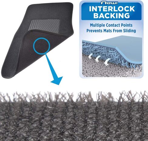 BDK INTERLOCK Car Floor Mats - Secure No-Slip Technology for Automotive Interiors - 4pc Inter-Locking Carpet (Beige) in Saudi Arabia