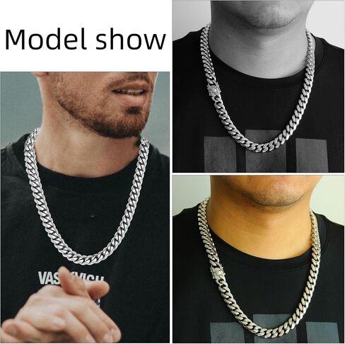 CaptainSteeL Miami Cuban Link Chain Necklace for Men/Women,316L Stainless Steel/Gold Plated 12MM Width 18"/20"/22"/24" Length,Thick Chain for men Hip Hop Jewelry with Gift Box in Saudi Arabia