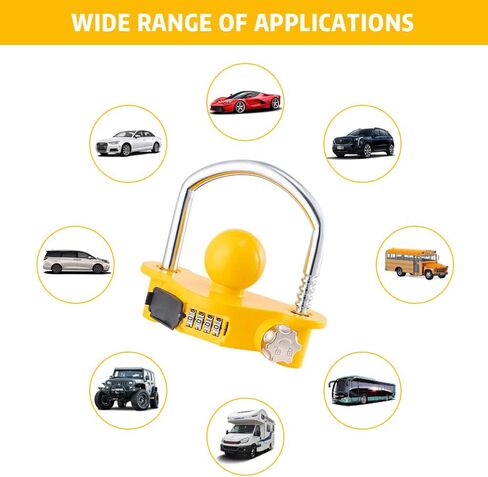 HonesaLoc Trailer Hitch Locks U-Shape Universal Adjustable Storage Security Heavy Duty Patent Design Trailer Coupler Lock with Combination Lock in Saudi Arabia