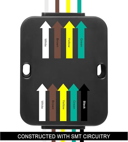 مجموعة أدوات ربط الأسلاك للمقطورة ذات 4 اتجاهات 56471 متوافقة مع Ford Bronco 2021 2022 2023 قابس موصل مقطورة مسطح 4 دبابيس (بدون مصابيح خلفية LED)، أسود in Kuwait