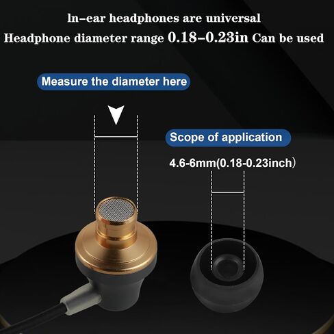 Silicone Earbud Tips 9 Pairs Replacement Ear Buds Tips Compatible Most in- Ear Headphones Black Earbuds Cap S/M/L 3 Size in Saudi Arabia