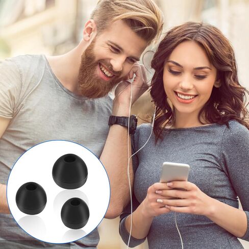 Silicone Earbud Tips 9 Pairs Replacement Ear Buds Tips Compatible Most in- Ear Headphones Black Earbuds Cap S/M/L 3 Size in Saudi Arabia