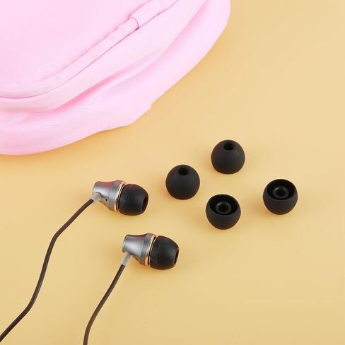 Silicone Earbud Tips 9 Pairs Replacement Ear Buds Tips Compatible Most in- Ear Headphones Black Earbuds Cap S/M/L 3 Size in Saudi Arabia