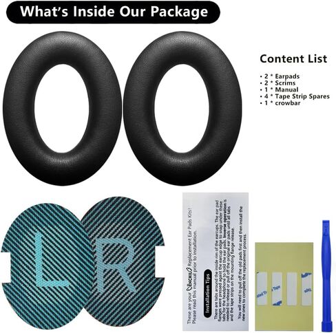 Replacement EarPads Cushions for Bose QuietComfort QC25, Compatible with QC2 QC15 QC35 QC45 QCSE SoundLink/SoundTrue Around-Ear II AE2, Faux Leather (QC25-Blue+Black-FauxLeather) in Saudi Arabia