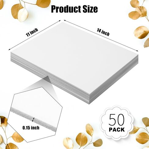 Frienda 50 Pack Foam Boards Core Backing Board 1/8 Inch Thickness Foam Poster Boards for Projects Boards Presentation Board for School Crafts Office Art Projects(White,8 x 10 Inch) in Saudi Arabia