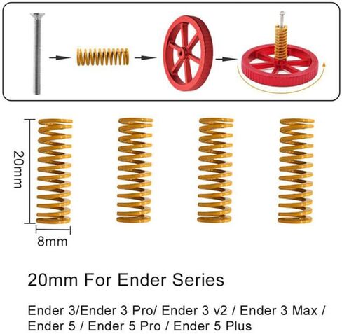 4 قطع من صامولة تسوية اليد من الألومنيوم الأزرق المطورة من IdeaFormer، 4 قطع نوابض 20 ملم، 4 قطع براغي، 4 قطع عمود تسوية من السيليكون لطابعة Ender 3/3 Pro/3v2 ثلاثية الأبعاد in Kuwait