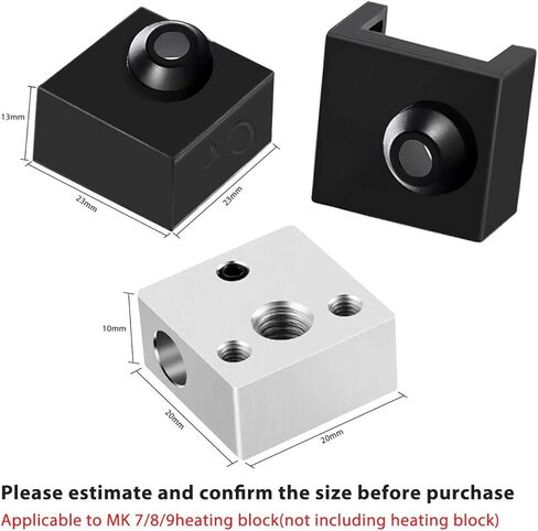 10Pieces Heater Block Silicone Cover 3D Printer Hotend Silicone Sock Heat Shield Printer Accessories for Creality Ender 3/3 Pro/3 V2, Ender 5/5 Plus/5 Pro, CR 10 Series, MK7/ 8/9 in Kuwait