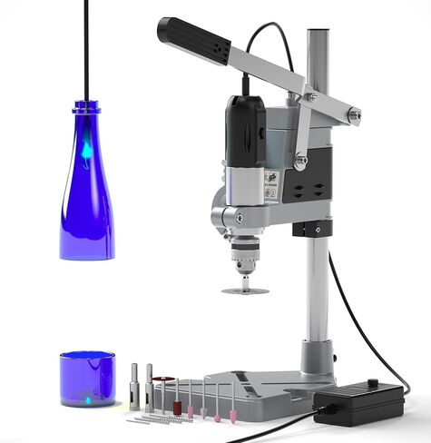 قطاعة زجاجات كهربائية، 35 قطعة من مجموعة قطع الزجاجات التي يمكنك صنعها بنفسك، مزهرية زجاجية سيراميك متعددة الوظائف آلة قطع الزجاجات البلاستيكية للحفر والصنفرة والتلميع والطحن وقطع زجاجات النبيذ in Kuwait