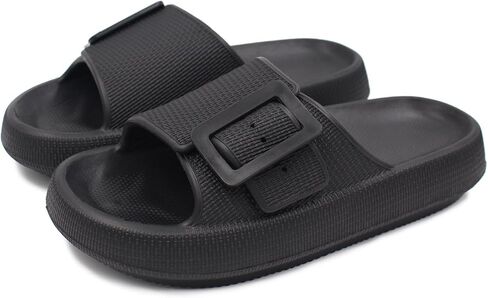 Women Pillow Sandals with Soft Thick Sole Cloud Slides Bathroom Non-Slip Shower Shoes House Slippers in Saudi Arabia