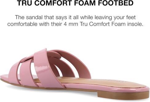 Journee Womens Flat Open Square Toe Fashion Banded Sandal Comfortable Dressy Slip On Arrina Slide in Saudi Arabia