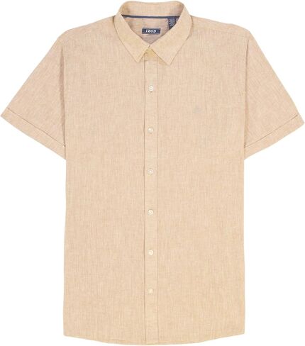 IZOD Men's Big and Tall Linen Button Down Short Sleeve Shirt in Saudi Arabia