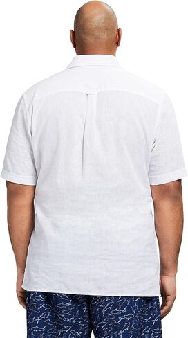 IZOD Men's Big and Tall Linen Button Down Short Sleeve Shirt in Saudi Arabia