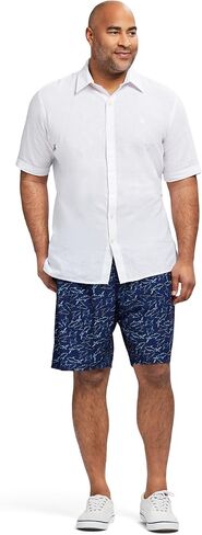 IZOD Men's Big and Tall Linen Button Down Short Sleeve Shirt in Saudi Arabia
