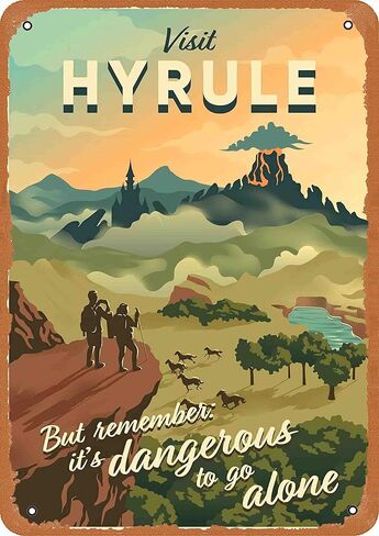 muecddoa Tin Sign Vintage Legend Of Zelda Hyrule Travel Posters Video Game Poster Canvas Poster Mural Art Poster Home Decoration Player Room Decoration Wall Decor Decorations Art Poster Gift Metal in Saudi Arabia
