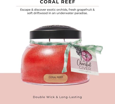 A Cheerful Giver — Island Breeze - 34oz Papa Scented Candle Jar with Lid - Keepers of the Light - 155 Hours of Burn Time, Gift Candle, Blue in Saudi Arabia