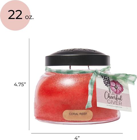 A Cheerful Giver — Island Breeze - 34oz Papa Scented Candle Jar with Lid - Keepers of the Light - 155 Hours of Burn Time, Gift Candle, Blue in Saudi Arabia