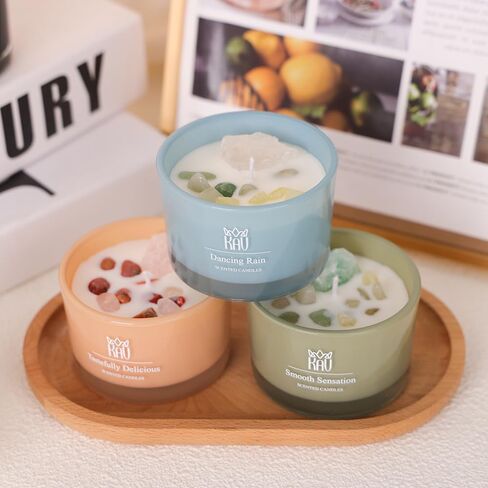 Scented Candles 85g – KAV Smooth Sensation Home Decor Natural Aromatherapy Premium Scent Candle for Home Women Men, Soy Wax and Essential Oils (Fresh Linen) in Saudi Arabia