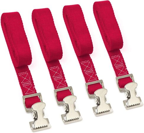 PowerTye 1in x 4ft Utility Lashing Strap - Made in USA - 150 lb. Working Load Limit / 450 lb. Breaking Strength, Orange (4-Pack) in Kuwait
