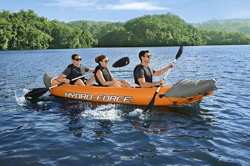 Hydro-Force 9'2" x 34" Ventura Elite X1 Inflatable Kayak Set | Fits 1 Adult | Includes Boat, Aluminum Paddle, Hand Pump, Fins, Seat, Gear Bag, Carry Bag, Repair Patch Kit in Saudi Arabia