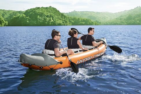 Hydro-Force 9'2" x 34" Ventura Elite X1 Inflatable Kayak Set | Fits 1 Adult | Includes Boat, Aluminum Paddle, Hand Pump, Fins, Seat, Gear Bag, Carry Bag, Repair Patch Kit in Saudi Arabia