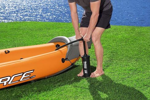 Hydro-Force 9'2" x 34" Ventura Elite X1 Inflatable Kayak Set | Fits 1 Adult | Includes Boat, Aluminum Paddle, Hand Pump, Fins, Seat, Gear Bag, Carry Bag, Repair Patch Kit in Saudi Arabia