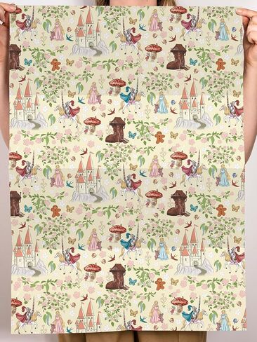CENTRAL 23 Birthday Wrapping Paper For Girls - 6 Sheets Thick Gift Wrap - Fairytale - Princess - Enchanted - Baby Shower Wrapping Paper Girl - Comes With Fun Stickers in Saudi Arabia