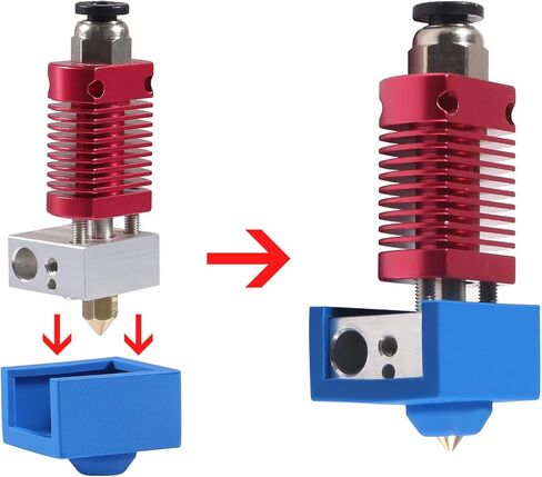 Aokin 3D Printer Heater Block Silicone Sock Hotend غطاء سيليكون لـ Creality Ender 3، Ender 3 Pro، Ender 3 V2، Ender 5، Ender 5 Pro، CR-10/10S، Anet A8، MK7/8/9 طابعة ثلاثية الأبعاد Hotend، أزرق، 3 قطع in Kuwait