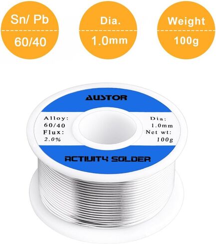 AUSTOR 60-40 Tin Lead Rosin Core Solder Wire for Electrical Soldering (100g, 0.8mm) in Kuwait