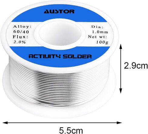 AUSTOR 60-40 Tin Lead Rosin Core Solder Wire for Electrical Soldering (100g, 0.8mm) in Kuwait