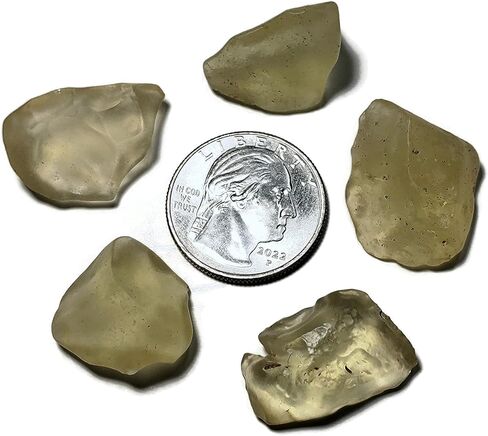 1pc Libyan Desert Glass Gold Tektite 2.75-4.25 Grams Extremely Rare A-Grade Translucent Natural Specimen Found in Only One Location in The World in Saudi Arabia
