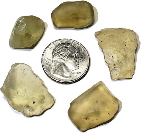 1pc Libyan Desert Glass Gold Tektite 2.75-4.25 Grams Extremely Rare A-Grade Translucent Natural Specimen Found in Only One Location in The World in Saudi Arabia